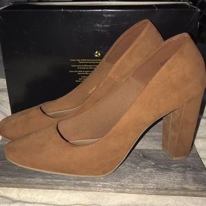 Dark Tan 4in suede heels by Fioni
